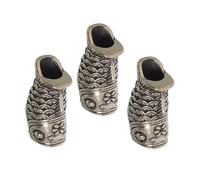 Homoyoyo 3pcs Vintage Cupronickel Koi Fish Pendant Charm Antique Metal Lanyard Cord Beads for DIY Jewelry Keychains Necklaces Bracelets with Intricate Handcrafted Engraving and Symbolic