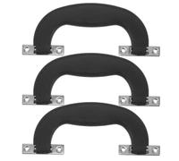 Homoyoyo 3pcs Vintage Plastic Iron Luggage Pull Handle for Suitcase Repair | Matte Black Finish, Lightweight Side Grip, Comfortable Carry for Vintage Suitcases and Old Trunks