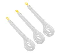 Homoyoyo 3pcs White Egg Turner Tongs for Buffet Use, Small Handheld Egg Whisks for Cooking, Food Clips for Blending and Beating