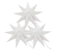 Homoyoyo 3pcs White Nine Pointed Paper Star Lamp Shades Christmas Lantern Covers Decorative Hanging Lights for Festival Party Home Decor