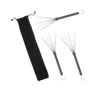 Homoyoyo 3pcs Wire Drum Brushes with Plush Bag Balanced Design for Jazz Drums Comfortable Percussion Cleaning Tool for Professional Practice and Daily Use