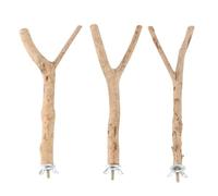 Homoyoyo 3pcs Wooden Parrot Standing Pole Set with Claw and Beak Grinding Bars, Bird Perch for Small to Large Birds, Natural Chew and Nail Care Sticks for Indoor Birdcages