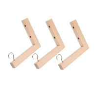 Homoyoyo 3pcs Wooden Planter Hangers with Double-Screw Wall Mount Brackets for Indoor Plants Flowerpots Lanterns Garden Decor Heavy-Duty Load Capacity Complete Installation Kit Included