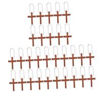 Homoyoyo 3sets 20pcs Small Cross Charms for Keychains DIY Wood Jewelry Pendants Hanging Ornaments for Bags Purses and Backpacks Unique Family and Friends 20pcs*3