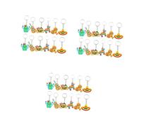 Homoyoyo 3sets Cartoon Cactus Keychains Fun Fiesta Party Accessories for Lightweight Key Rings for Bags and Luggage Adorable Pendants with Buckle Design Eye Catching Decorations 12pcs*3