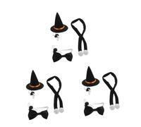 Homoyoyo 3sets Lizard Clothes for Bearded Dragons Elastic Chin Strap Wizard Hat and Scarf Reptile Apparel Outfit Party Dress Photo Props for Small Animals