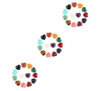 Homoyoyo 3sets Mixed Color Heart Shape Crystal Stones Ornaments for Home Decor Gardening and DIY Crafts 24pcs*3