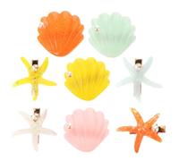 Homoyoyo 4 Pairs Shell Hair Clips Acrylic Hairpins Hair Accessories for Sea Star Design Comfortable Hold for School and Everyday Styles