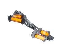 Homoyoyo 4 Pcs Amber LED Grille Lights with Fuse Adapter and Harness Wire for Car Exterior PVC Shell Scratch Resistant Daytime Running Marker Lights for