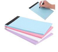Homoyoyo 4 Pcs Colorful College Ruled Notepads Legal Writing Pads Smooth Tearable Draft Paper for Office School Home Portable Cute Memo Pads