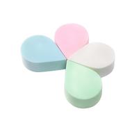 Homoyoyo 4 Pcs Dual Use Drop Shape Facial Cleaning Sponges for Wet and Dry Application Natural Biodegradable Makeup Powder Puff Mixed Color Beauty Tool for All Skin Types