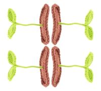 Homoyoyo 4 Pcs Grass Sprout Hair Clips Sprout Hair Clips 2.8x1.5inch Creative Design Delicate Workmanship Woolen Yarn for Theme Party
