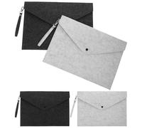 Homoyoyo 4 Pcs Portable Felt Holder Felt Folder A4 Document Folder Snap Type Briefcase Bag with Loop Easy to Take Out Wear-Resistant Simple Fashion Design for Business Office Use
