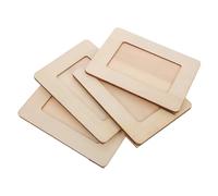 Homoyoyo 4 pcs Unfinished Wood Photo Frames for DIY Crafts Small Wooden Picture Frames for Painting and Creative Art Projects Safe Material Smooth Polished Edges for Handcraft Activities