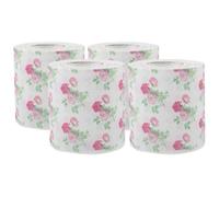 Homoyoyo 4 Rolls Floral Printed Toilet Tissue Paper Rolls Wood Pulp Decorative Bathroom and Kitchen Use Practical and Easy to Carry