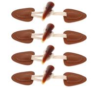 Homoyoyo 4 Sets Brown and White Cotton Rope Fake Leather Horn Toggle Buttons for Coat Jacket Sewing Closure Resin Horn Button Toggles for Windbreaker Knitwear