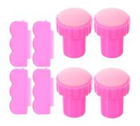 Homoyoyo 4 Sets Nail Art Stampers French Tip Nail Stamp Silicone Plastic Tools Saves on Polishing Stylish Delicate Designs DIY and Professional Salon Use