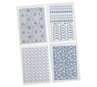 Homoyoyo 4 Sheets Cuttable Underglaze Flower Transfer Paper for Ceramics DIY Pottery Accessory Porcelain Decal Paper for Clay Glazed Color Decals Crafting