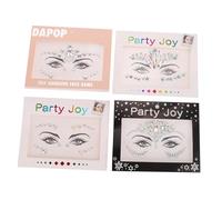 Homoyoyo 4 Sheets Face Rhinestone Stickers Self Adhesive Acrylic Gems for Makeup Festival Party Cosplay Eye Face Body Decoration Reusable Facial Decors