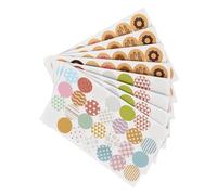 Homoyoyo 40 Sheets Self Adhesive Loose-Leaf Paper Hole Reinforcement Sticker Round Stylish Designs Mending Torn Loose-Leaf Sheets Strengthen Punched Holes Suitable for Behavior Random Color