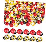 Homoyoyo 400 Pcs Wooden Ladybug and Bee Stickers Self Adhesive Small Flatback Craft Embellishments for DIY Scrapbooking Photo Frames Cards and Birthday Decorations