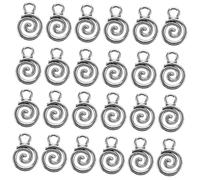 Homoyoyo 40pcs Antique Silver Swirl Spiral Pendant Connectors for Jewelry Making Unique Wave Charms for DIY Necklace Bracelet Earring Accessories Craft Supplies