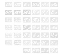 Homoyoyo 40pcs DIY Hollow Drawing Stencils Spraying Stencils Beige Pet Letter Shape Lightweight Pattern Recognition Painting Template for School Projects and Making