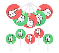 Homoyoyo 40pcs Double Sided Voting Paddles for Classroom Yes No Decisions | Red Green Plastic Signs, Lightweight Hangable Handle, for True False Activities and Student Votes