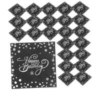 Homoyoyo 40pcs Silver Foil Birthday Paper Napkins Disposable Party Tableware for Cocktail Dinner Soft Durable Serviettes for Birthday Celebrations and Themed Events
