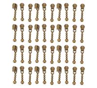 Homoyoyo 40pcs Vintage Style Metal Zipper Pull Replacement Repair Kit Detachable Zipper Slider with Copper Teeth for Jackets Bags Coats Luggage