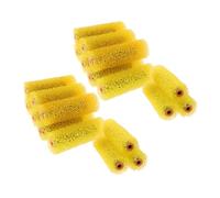Homoyoyo 40pcs Yellow Sponge Painting Roller Covers for Textured Walls Elastic Embossing Brush for Exterior Wall Painting Even Paint Distribution Large Surface Use
