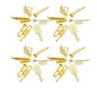 Homoyoyo 48 Pcs Miniature Musical Instrument Ornaments Set - Tiny Plastic Violin, Trumpet, Saxophone, French Horn Dollhouse Accessories for Christmas Tree Decoration and Dollhouse Play