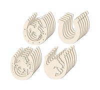 Homoyoyo 48pcs Horseshoe Shape Wooden Cutouts Unfinished Smooth DIY Craft Slices for Painting Writing Home Decoration Mixed Style