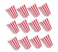 Homoyoyo 48Pcs Red Striped Paper Popcorn Boxes, Movie Night Snack Buckets, Party Favor Containers for Cinema, Theater, Family Gatherings and Carnival Use