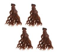 Homoyoyo 4pcs 15cm DIY Heat Resistant Curly Doll Hair Wigs for Crafting Suitable for Barbie and BJD Dolls Soft Synthetic Hair Extensions