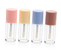 Homoyoyo 4Pcs 2ml Empty Lip Gloss Tubes with Wand Multi-Color Options Refillable Lip Balm Containers for DIY Cosmetics for Travel and Sample Storage Random Color