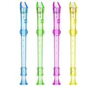 Homoyoyo 4pcs 6-hole Mini Clarinet Flute Plastic Recorder Wind Instrument Beginner Music with Body Suitable for Early Learning and Play Random Color