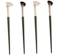 Homoyoyo 4Pcs Angled Nose Contour Brush with Soft Synthetic Hair Ergonomic Half Fan Shaped Makeup Tools for Precise Powder and Foundation Blending Professional Eye Shadow and Highlighting