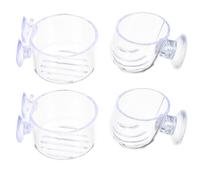 Homoyoyo 4pcs Aquarium Plant Holder Cup Worm Feeder Cup for Bloodworm for Easy Attachment Acrylic Worm Feeder for Aquariums for Feeding Fish in Planted Tanks