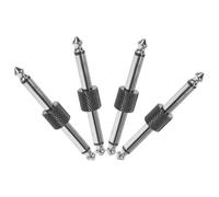 Homoyoyo 4pcs Audio Jack Adapter Stereo Audio Adapter Metal Compact and Portable Stable Signal Transmission for Pedal Board and Guitar Black 2.87x0.39x0.39in