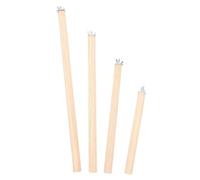 Homoyoyo 4pcs Bird Cage Perches Wood Set with Screws Stable Natural Wooden Parrot Perch Rods for Conures Parakeets Budgies 15cm 20cm 25cm 30cm Bird Cage Accessories