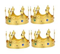 Homoyoyo 4pcs Boy Girl Kings Crowns Costume Accessories Gold Royal Crown for Birthday Parties and Dress-up for Boy Girl Fashion and Stage Performance