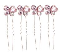 Homoyoyo 4pcs Bridal Hair Accessory u Shaped Hairpins Rhinestone Bobby Pins for Wedding
