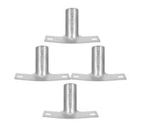 Homoyoyo 4pcs Broom Head Adapter Replacement for Metal and Wooden Handles | Iron Bracket, Silver Finish, Stable Connection, Quick Fix for Household Cleaning and Floor Sweeping