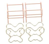Homoyoyo 4pcs Carbon Steel Makeup Sponge Holders with Hollow Design for Air Circulation Reusable Egg Powder Puff Drying Racks in Butterfly Rose Gold and Gold Space-saving Foundation Sponge