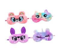 Homoyoyo 4Pcs Cartoon Animal Eye Mask Plush Sleep Cover for Owl Unicorn Cat Bear Soft Lightweight Eye Cover for Light Sleepers Adorable for Friends Family