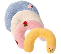 Homoyoyo 4pcs Cat Pillow Small Kitten Sleeping Pillow Breathable Portable U-shaped Polyester Pp Cotton for Comfortable Deep Sleep Suitable for Elderly and Thin Pets