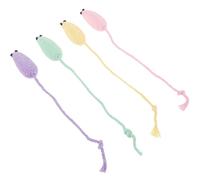 Homoyoyo 4pcs Cat Toys Little Mouse Cartoon Soft Teething Chew Toys for Kittens Indoor Cats Interactive Play
