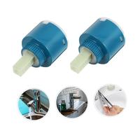 Homoyoyo 4pcs Ceramic Disc Faucet Valves Mixer Tap Replacement for Kitchen Bathroom Basin Hot and Cold Water Compatible Wear-Resistant Ceramic Valve Cartridges Random Color