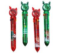Homoyoyo 4pcs Christmas Design Ballpoint Pens with Santa Reindeer Tree Elements Smooth Writing PVC Material Lightweight for Holiday Crafts Journaling and School Use